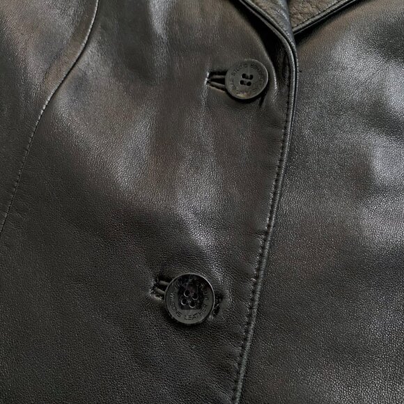 Wilsons Pelle Studio Leather Blazer Black Womens Size M Jacket Butter Soft, VTG - Picture 8 of 12